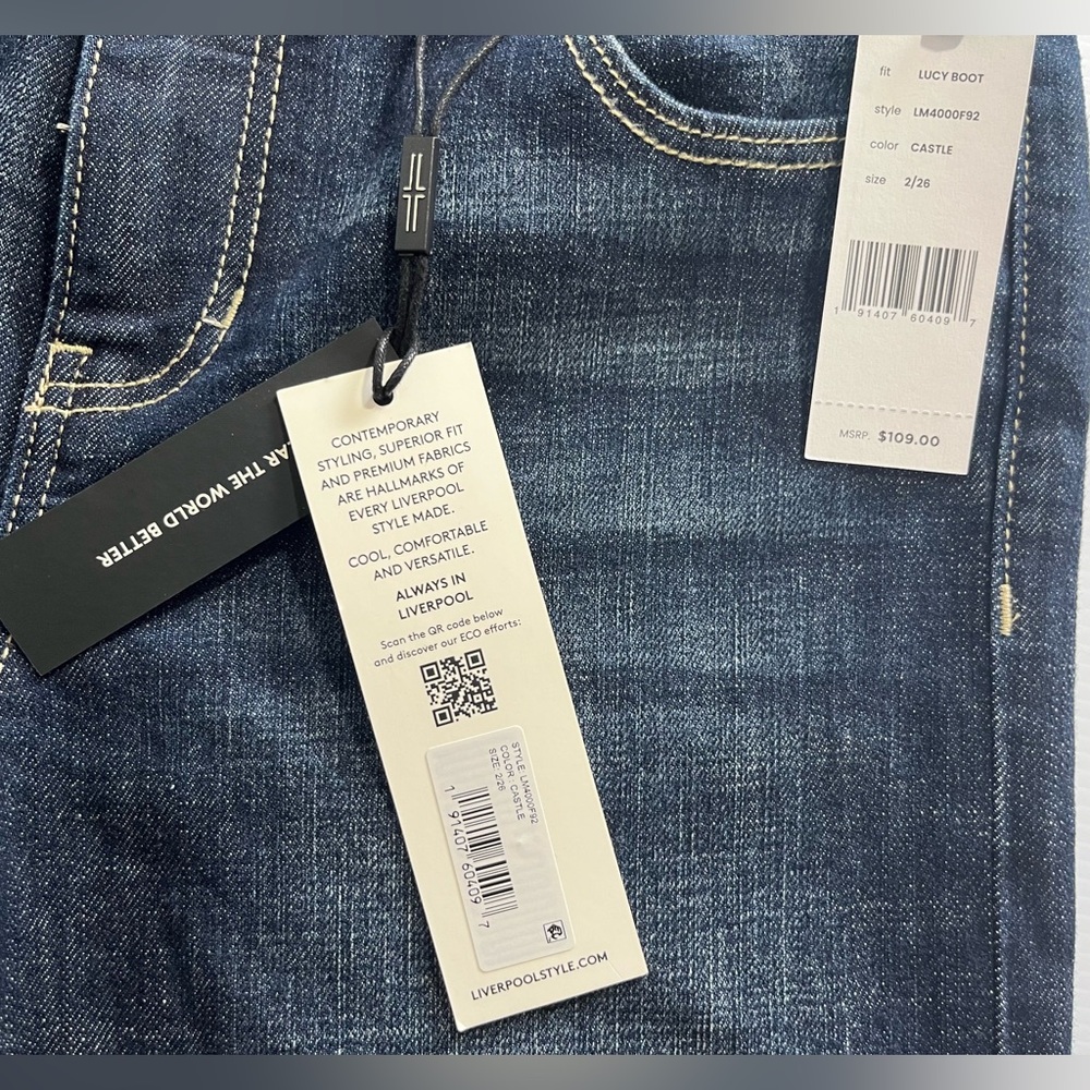 Liverpool Dark Blue Flare Jeans - Women's - Picture 5 of 9